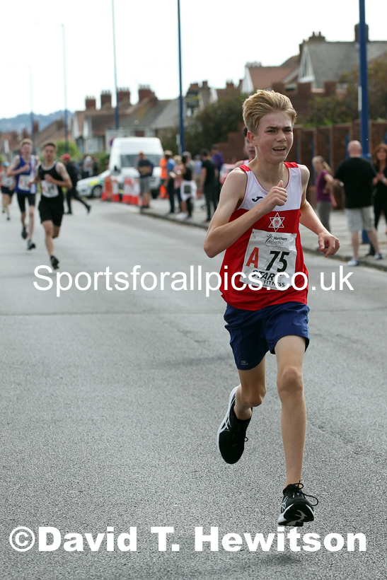 Boys under-15s 2021 Northern 6 and 4 Stage and Young Athletes Road Relays, Redcar. Photo: David T. Hewitson/Sports for All Pics